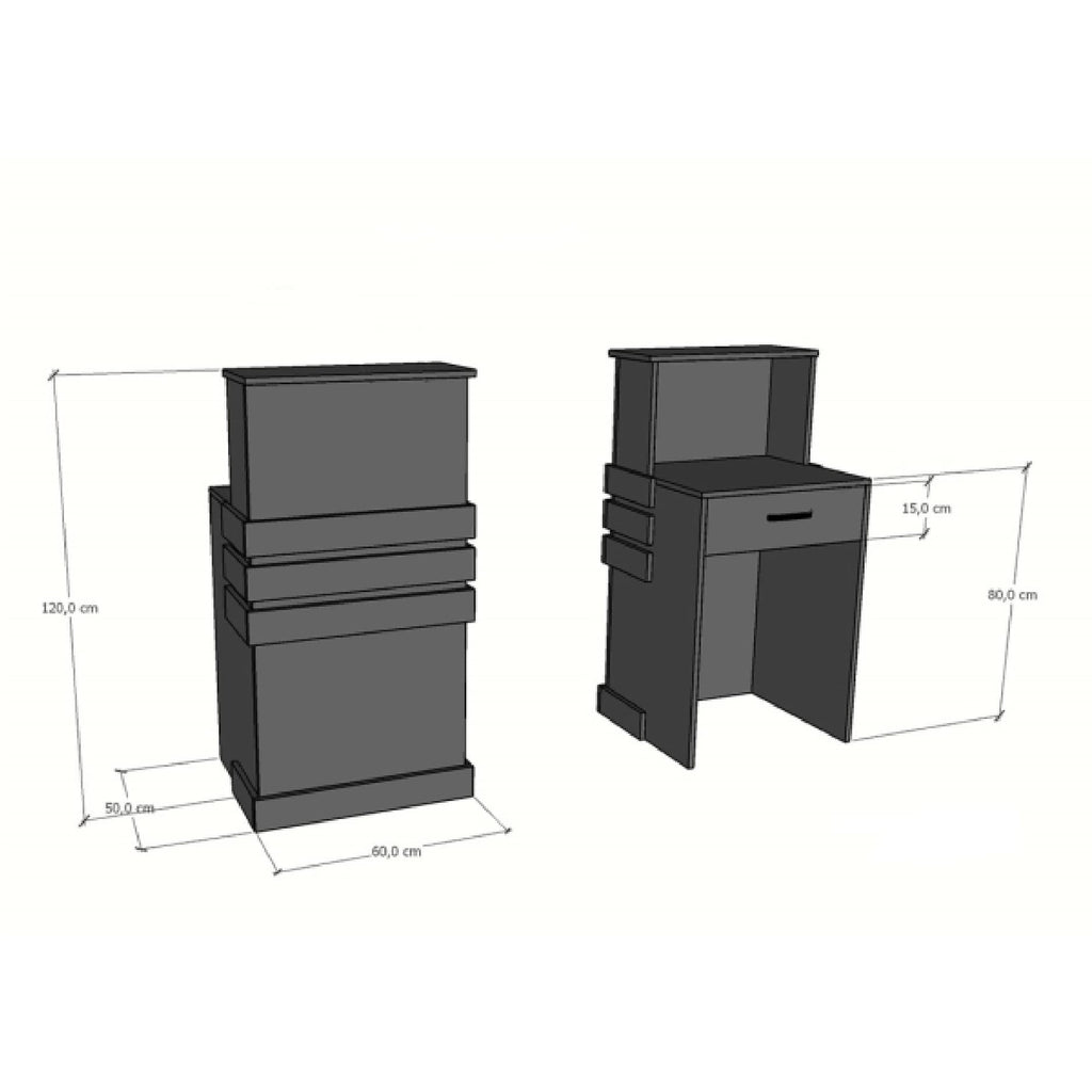 The Shave Factory Barber Reception Desk - Black, Barbershop Reception Desk, Barber Shop Furniture, Barbershop Information Desk, Help Desk