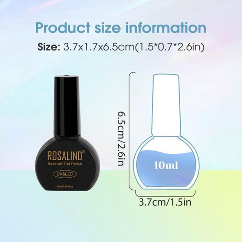 ROSALIND 10ml Gel Nail Polish Set, 16 Classic Colors Uv Gel Polish with 3Pcs Glossy Matte Glitter Top Coat and Base Coat for Beginners Gel Nail Art Home Gift for Women