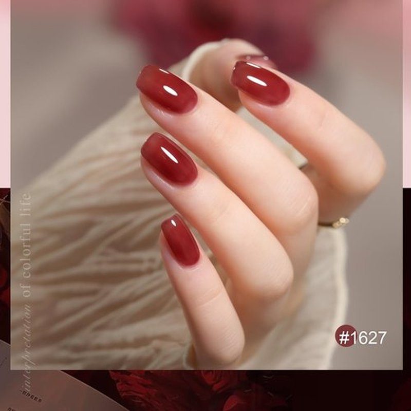 GAOY Jelly Gel Nail Polish Set - 6 Transparent Nude & Red Shades for Salon-Quality Manicure & DIY Nail Art