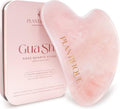 PLANTIFIQUE Rose Quartz Gua Sha Tool - Anti-Aging Face Massager & Jawline Shaper for Skincare