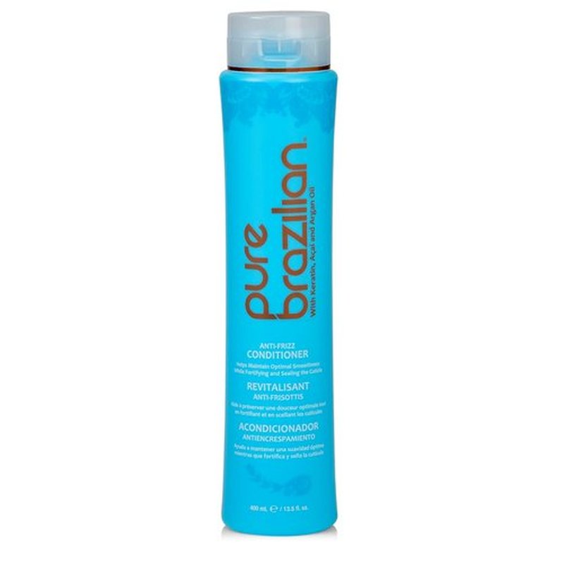 Pure Brazilian Anti-Frizz Daily Conditioner - Keratin & Acai Formula for Smoother, Shinier Hair | 13.5 Oz