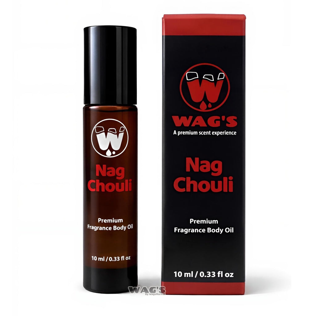 WagsMarket - Nag Champa Perfume Oil & Patchouli Essential Oil, Nag Chouli Essential Perfume Oil, Choose from Roll On to 0.33oz - 4oz Glass Bottle