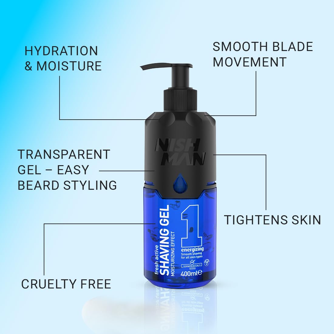 Nishman Shave Gel Energizing No1 400 ml