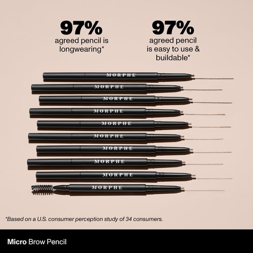 Morphe Micro Dual Eyebrow Pencil - Ultra-Precise Dual-Ended Brow Tool - Long-Lasting, Smooth Formula - Java (0.003 oz)