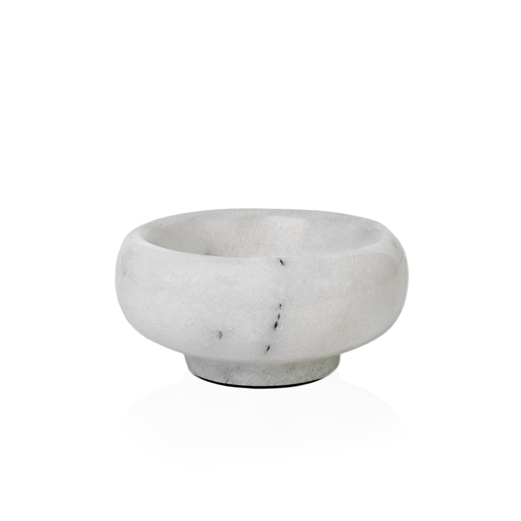 Fox Run Natural White Marble Pinch Bowl, Small 1 oz Spice & Sauce Bowl