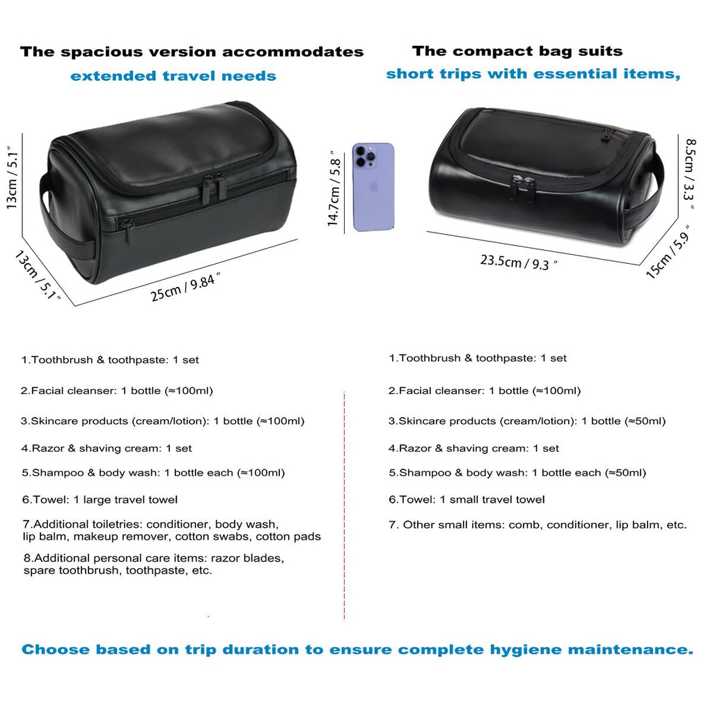 Shcnlery Personalized Small Toiletry Bag for Men,Minimalist Travel Toiletry Organizer Dopp Kit Water-resistant Makeup Bag for Travel Essentials,Travel Gifts For Men Unique