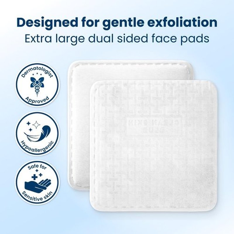 Clean Skin Club Clean² Pads 2.0 - Ultra Soft, Textured Face Pads with Triple Layers | Organic Cotton, No Shedding
