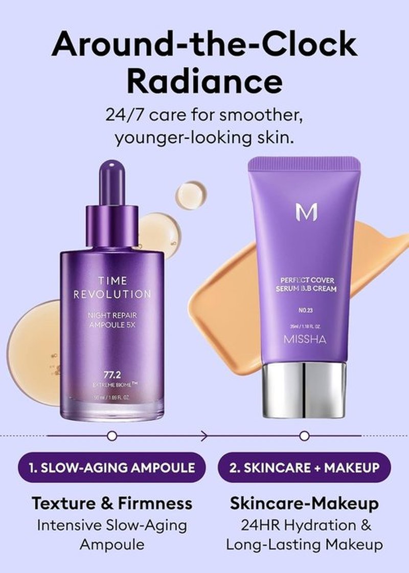 MISSHA Time Revolution Night Repair Face Serum - Probiotic Overnight Skincare for Radiance, 1.69 Fl Oz