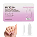 Curacoro Sculpted Long Almond Gel Nail Tips 420Pcs, Clear Full Cover Soft Acrylic Tips 14 Sizes, Easy to Use, Long-Lasting, Glossy Finish