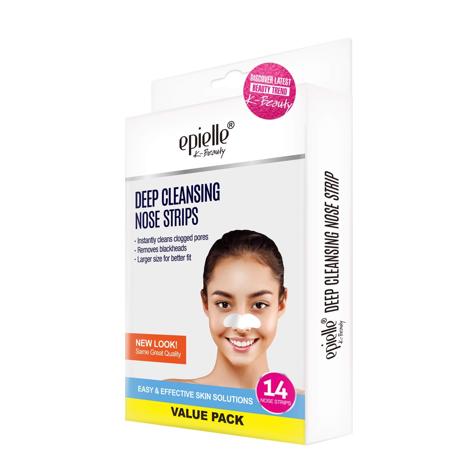 Original Epielle Deep Cleansing Nose Strips, Pore Strips for Clogged Pores, Blackhead Removal, Oily Skin, Easy and Effective, K- Beauty Skin Solutions, 14 Count Value Pack