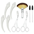 9Pcs Eyebrow Trimmer Kit,Eyebrow Scissors with Comb,Brow Shaping Tool and Groom Brush,Curved Eyebrow Razor Lash Comb Cosmetic Brush