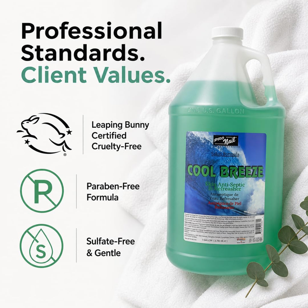 PRONAIL 4-in-1 Multi-Purpose Nail Salon Cleanser – Nail Prep Dehydrator, Gel Finishing Wipe & Post-Wax Skin Cleanser | Cruelty-Free, Paraben-Free, Sulfate-Free | Professional Use | 128 oz Gallon