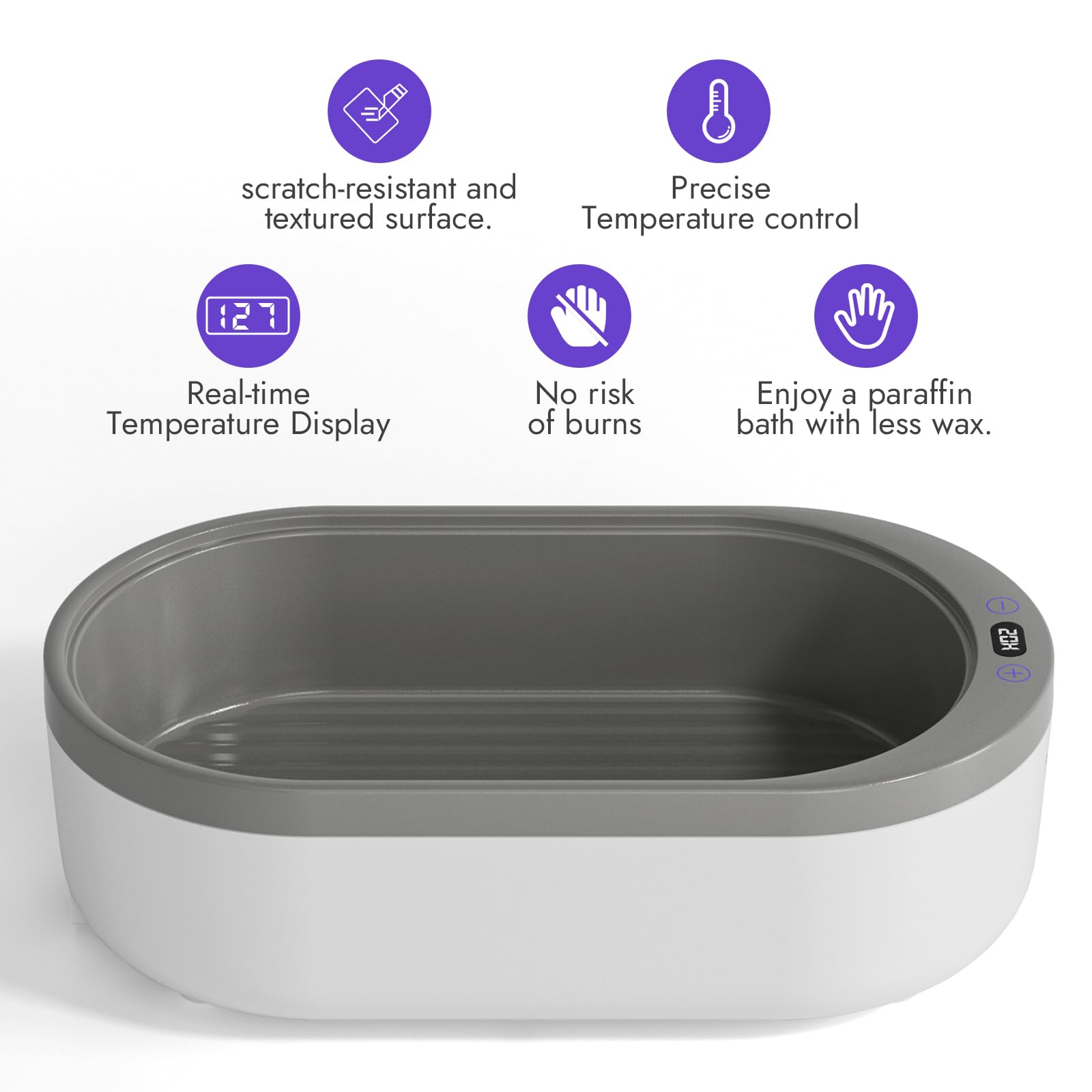 Small Paraffin Wax Machine for Hands - Paraffin Hand Wax Machine 2000ml Small Size With 4 packs of Paraffin Wax Digital Display Screen for Paraffin Baths