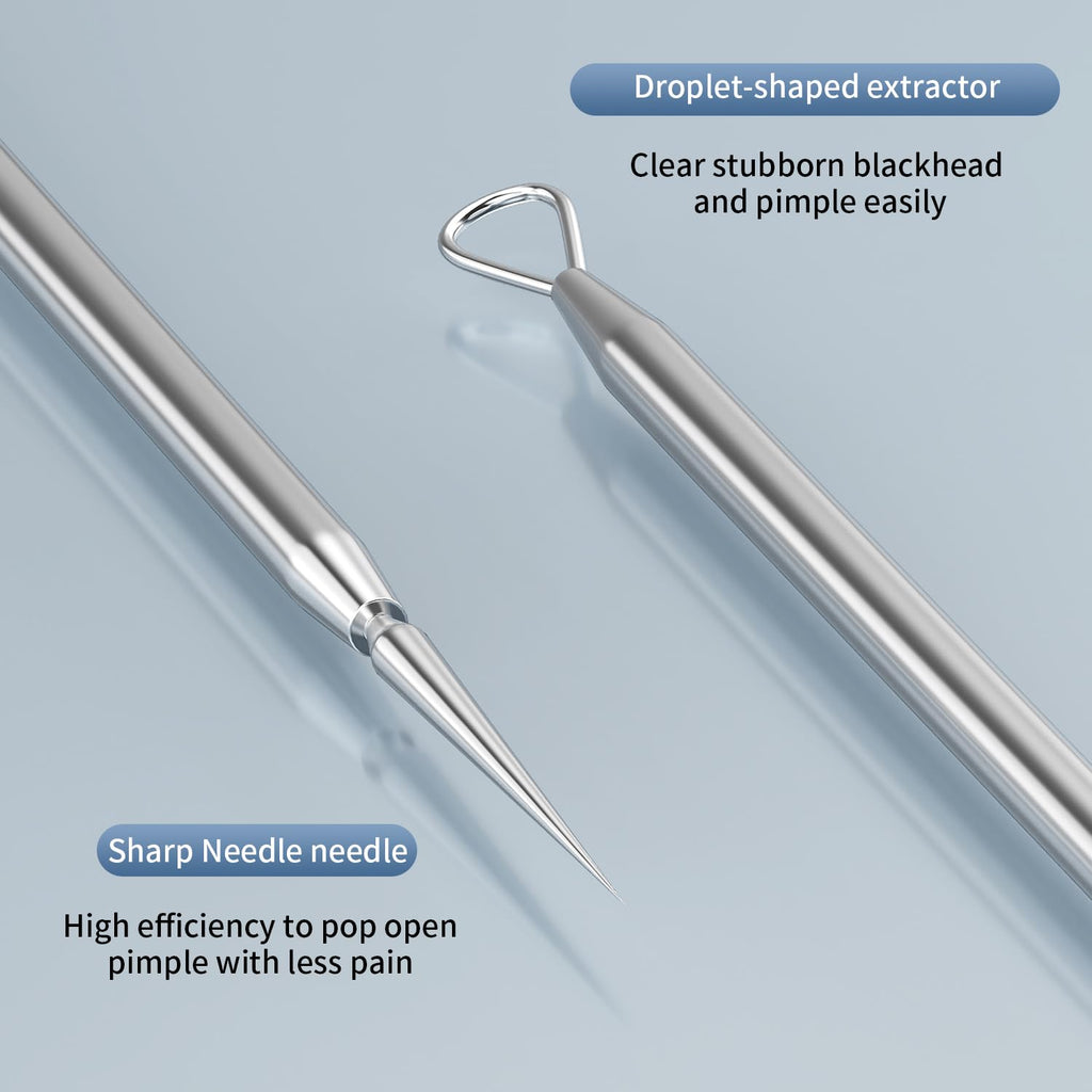 ZIZZON Titanium Lancet Needle Acne Blackhead Remover Pimple Extractor Popper Tool