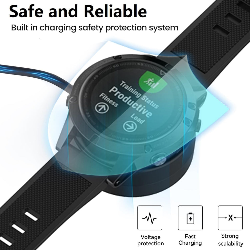 Charger Compatible for Garmin Fenix 5/5S/5X, Fenix 6/6S/6X, Fenix 7/7S/7X, Fenix 8 Charger Charging Stand, Charging Dock Station Cradle Holder with 1m USB Cable for Vivoactive 3/4/5/6 Smartwatch