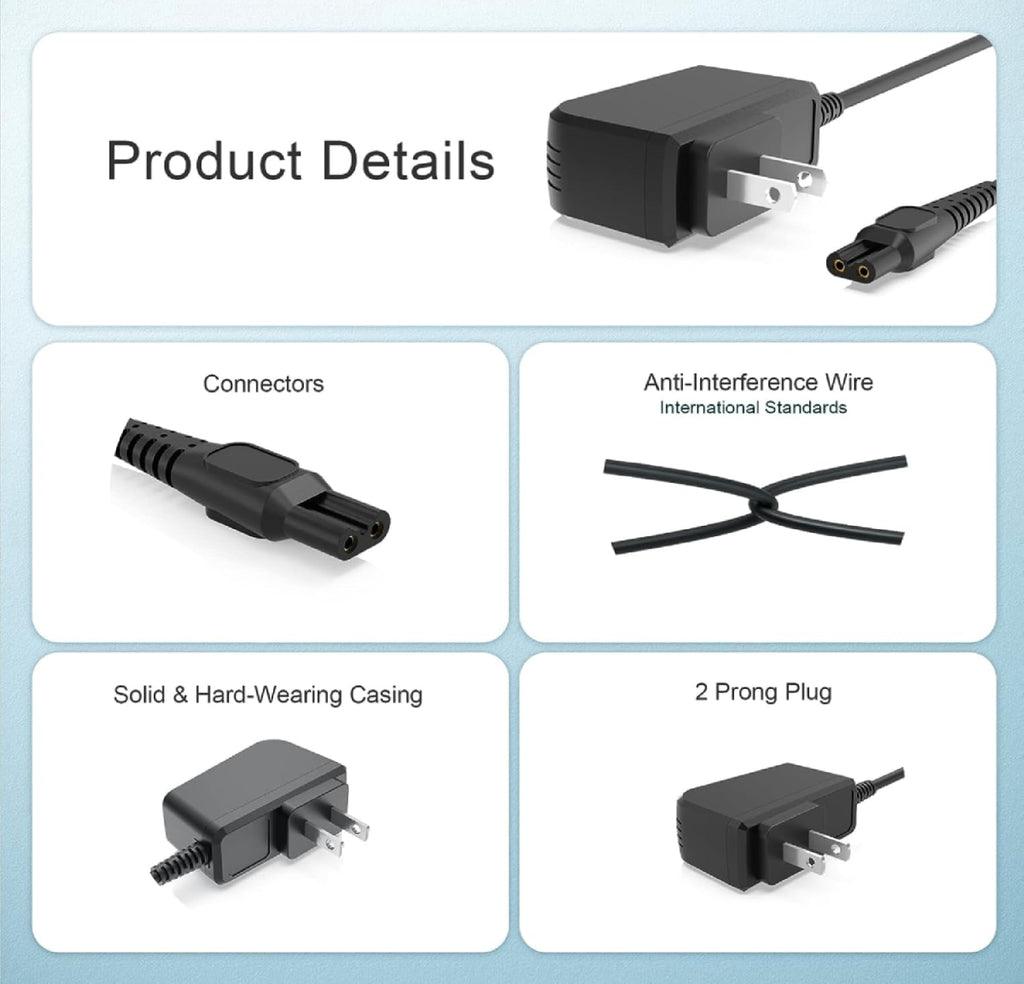 Guy-Tech 15V USB Power Charger Cord Compatible with Philips Norelco Shaver 6900 Series 6000 S6810 82 (Note: Not for S6900.)