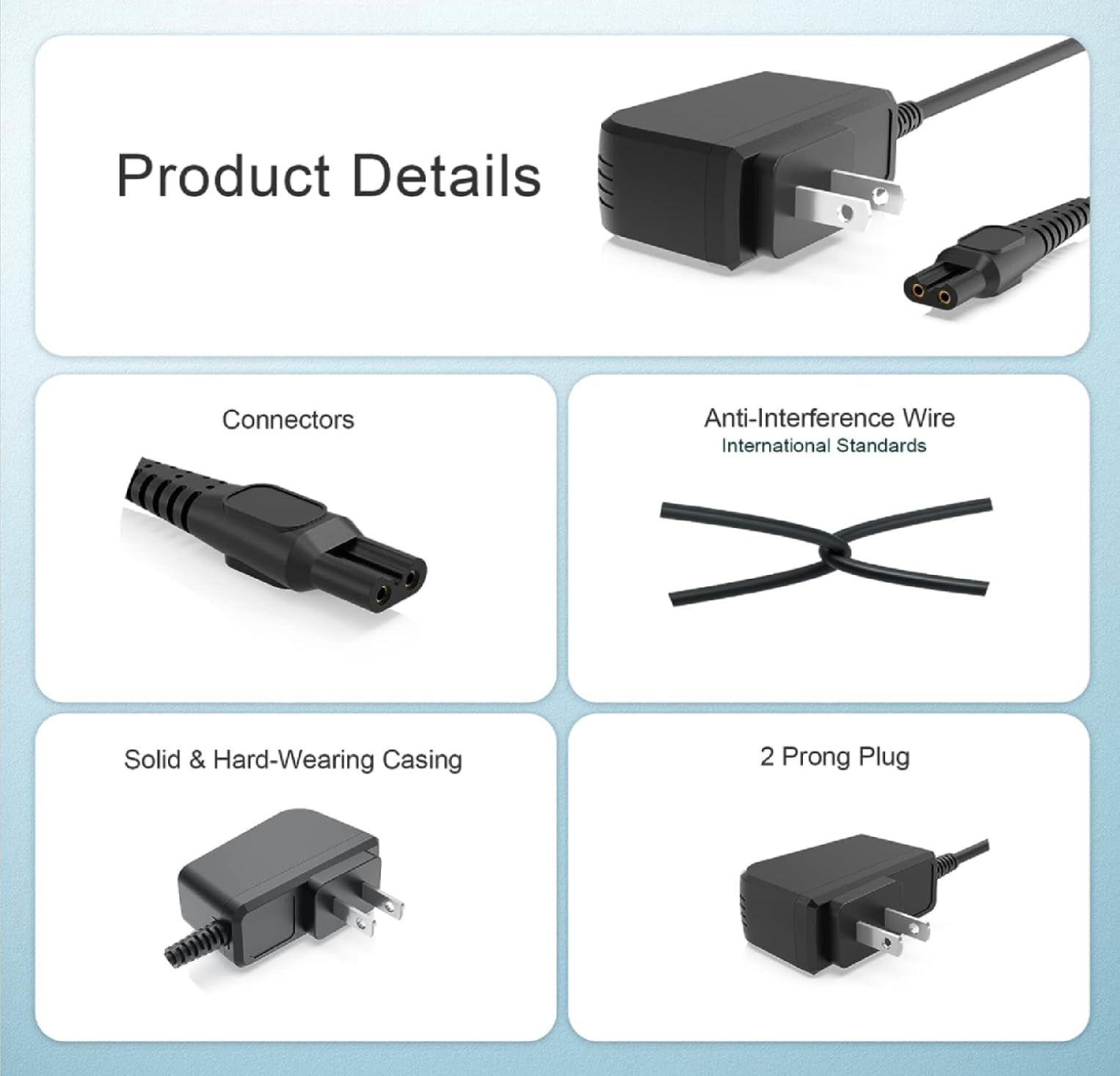 Guy-Tech 15V USB Power Charger Cord Compatible with Philips Norelco Shaver 6900 Series 6000 S6810 82 (Note: Not for S6900.)