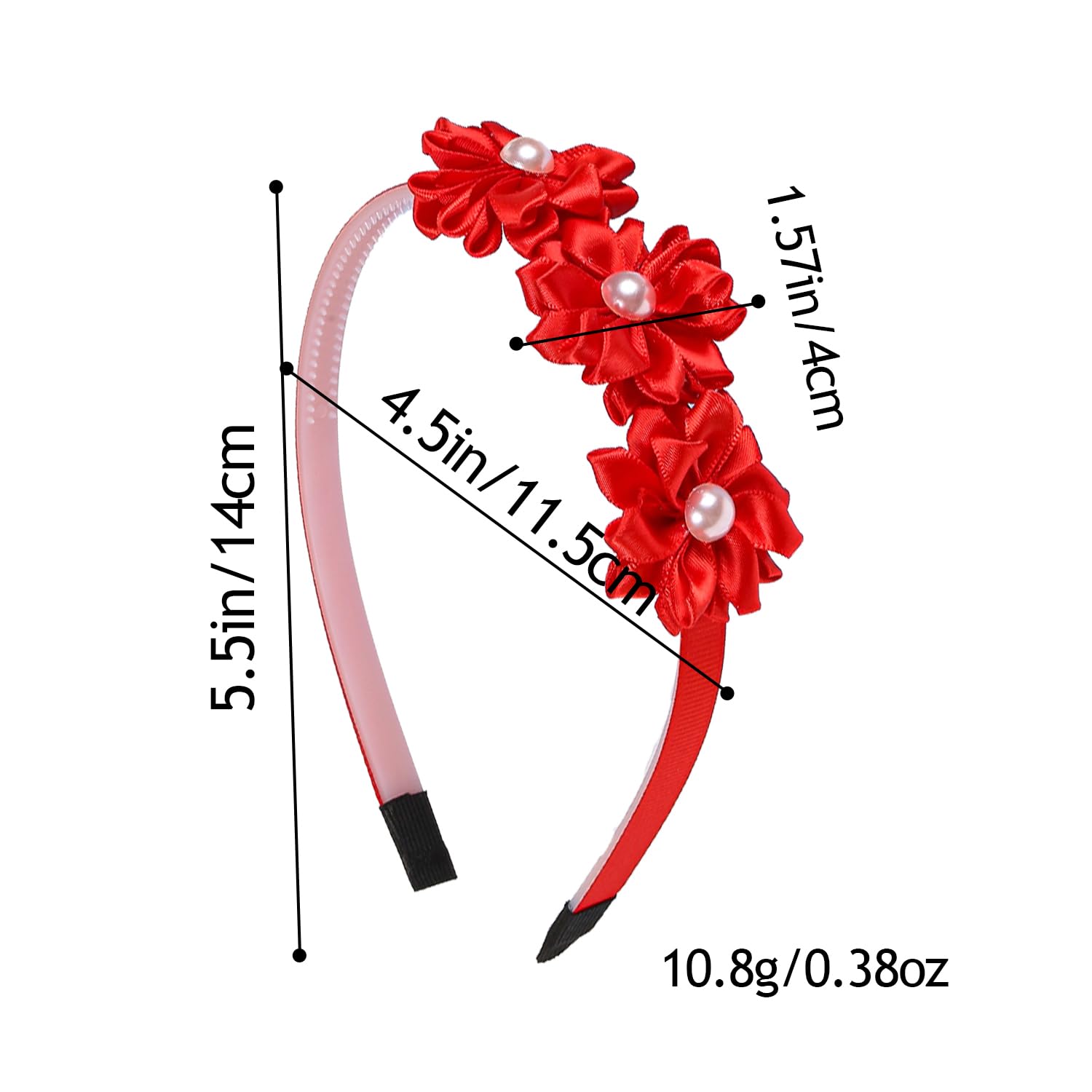 XIMA Pearl Flower Headbands for Girls,Satin Hair Bands with Flowers, Multiple Colors Pack of 10