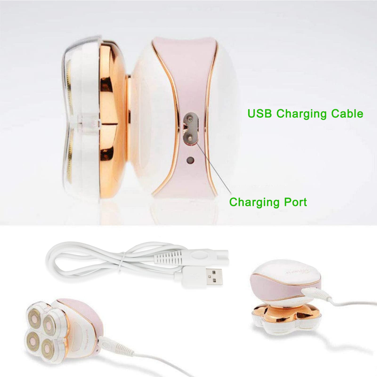 Charger Cord Replacement for Finishing Touch Flawless Legs Shaver, USB 2 Prong Power Cable