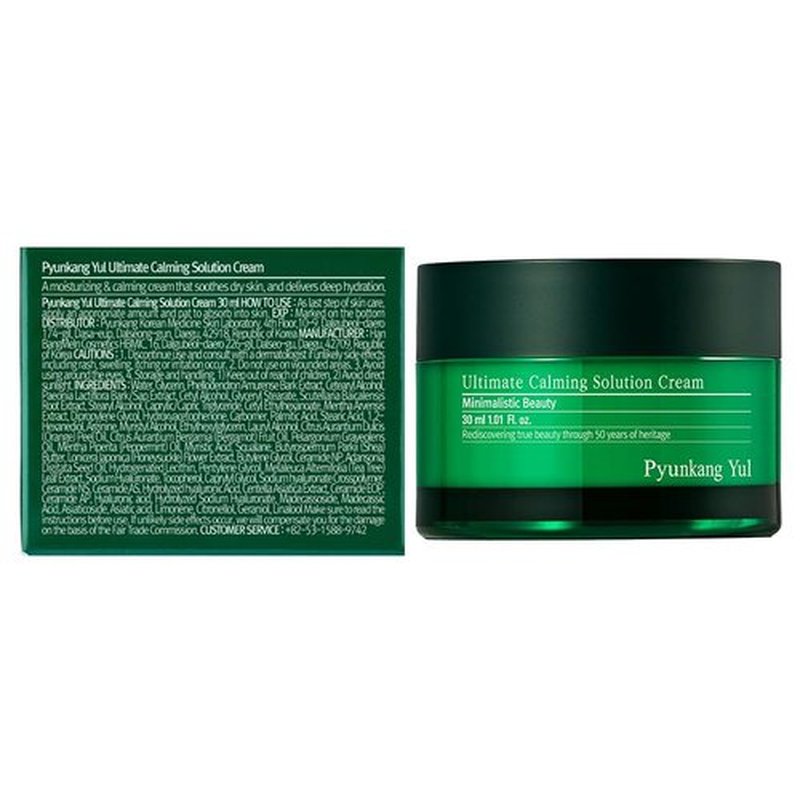 Pyunkang Yul PKY Ultimate Calming Solution Cream - Soothes Sensitive Skin with Cica & Tea Tree | 1.01 Fl. Oz (30ml)