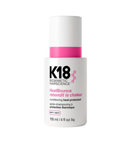 K18 HeatBounce Conditioning Heat Protectant Spray, Lightweight Leave-In Conditioner + 450℉ (232°C) Heat Protection, Soften, Smooth + Detangle All Hair Types, 4 Fl Oz Liq