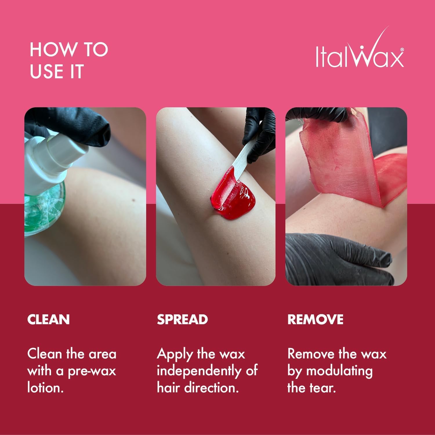 Italwax Classic Line Rose Hard Wax Beads 1.1 lb (500 g) – Medium-Long Setting Stripless Wax for Large Areas & Coarse Hair – Made in Italy