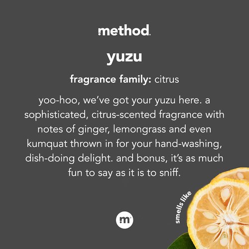Method Gel Hand Wash, Yuzu, 11.5 fl oz (Pack of 1)