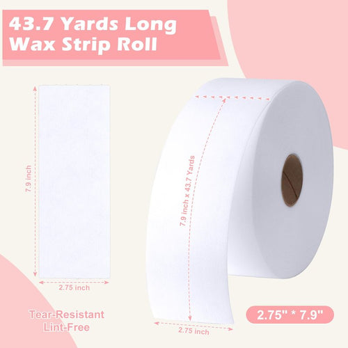 200 Pcs Non Woven Wax Strip 2.8" X 44 Yards Pre-cut Waxing Strips Epilating Strips 1 Roll For Body Facial Tear-Resistant & Lint-Free Air 43.7 Yards Removal Paper Women Arms Legs Hair Cleaning Remover