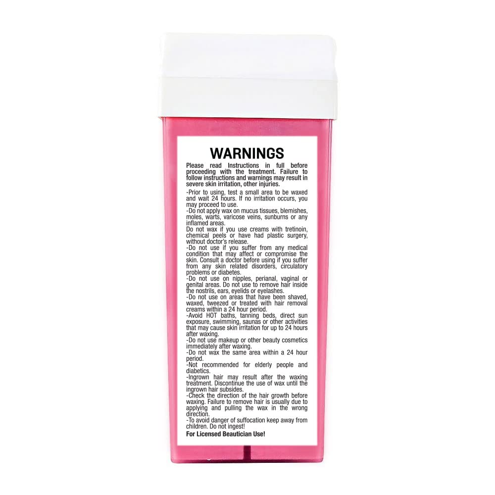 Waxness Soft Wax Cartridge Rose – Pack of 6 × 3.38 oz (96 g) – Professional Strip Wax Roll-On for Face & Body – Made in Italy