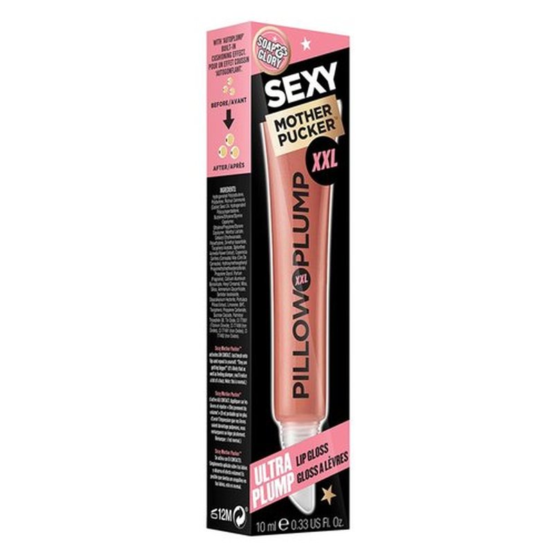 Soap & Glory XXL Pillow Plump Lip Gloss - Hydrating & Plumping Formula for Volumized Lips - Nude In Town (10ml)