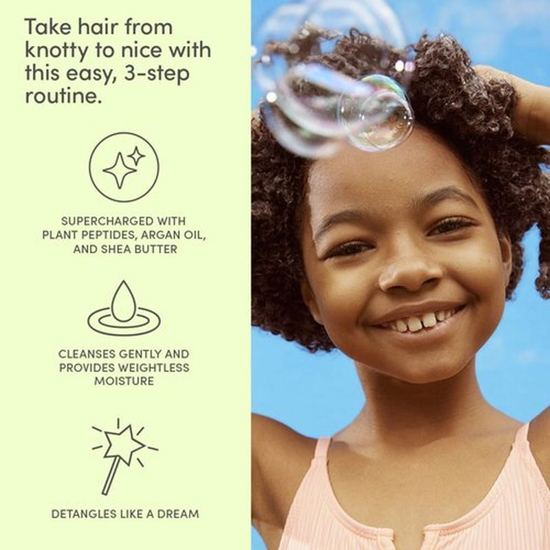 Evereden Kids Haircare Set - Detangling Shampoo, Conditioner & Pain-Free Brush | Vegan, Sulfate-Free, 3+