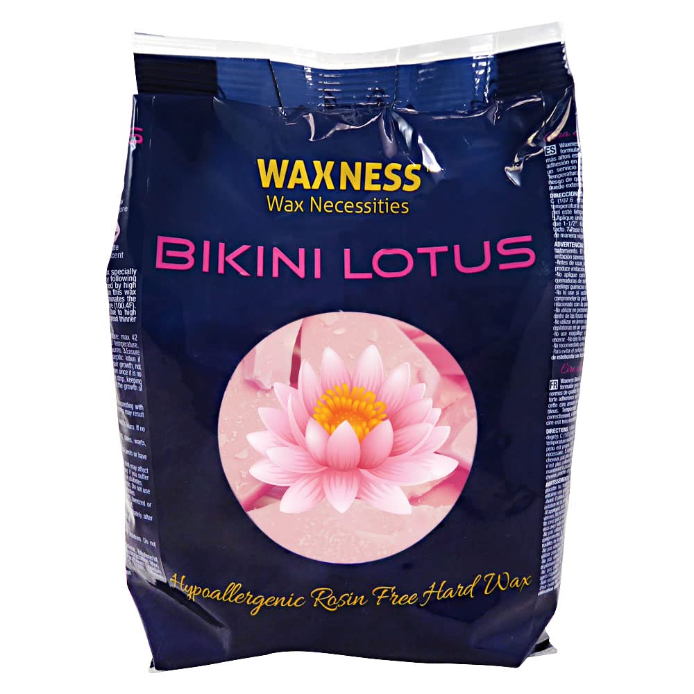 Waxness Bikini Lotus Stripless Waxing Kit with W-CUBE Digital Wax Heater, 0.8 lb (400 g) Hard Wax Beads – Rosin-Free Bikini Wax for Sensitive Areas, Professional Use – Made in Italy
