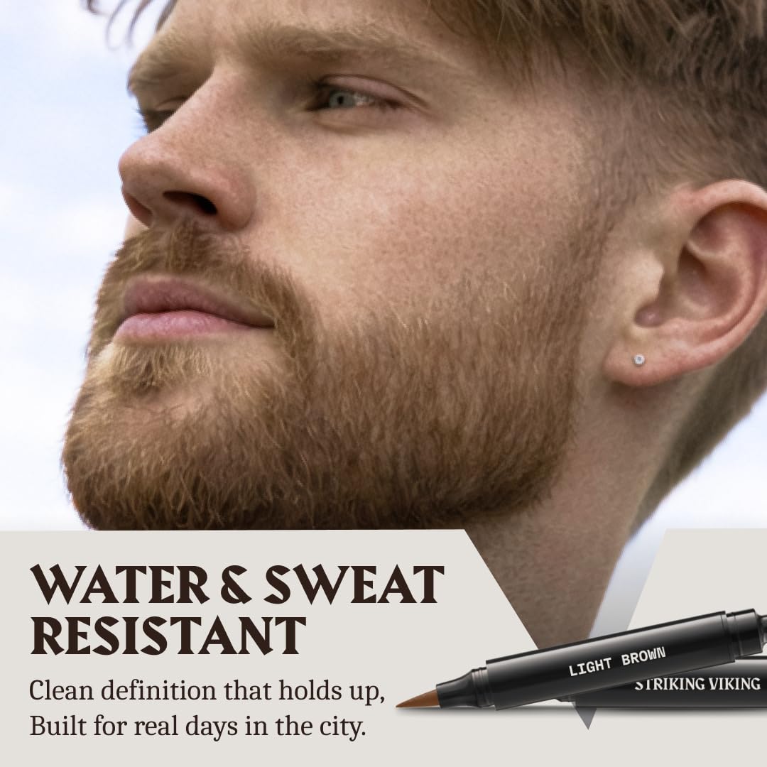 Striking Viking Beard Pencil Filler for Men - Light Brown, 2 Pens Pack