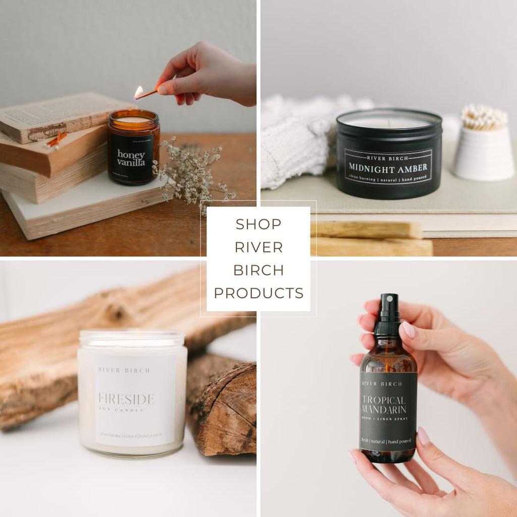 River Birch Birch + Vanilla Scented Natural Hand Soap - Handmade Soap - Moisturizing Hand Wash with Amber Glass Dispenser - Luxury Scented Hydrating Hand Soap - Vegan and Non-Toxic -16 Fl Oz