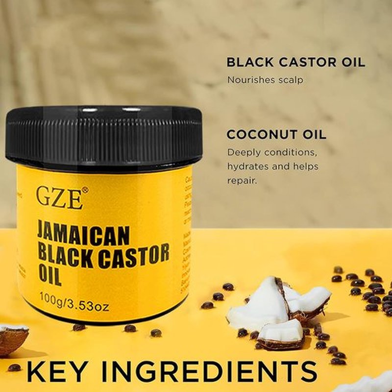 GZE Jamaican Black Castor Oil for Hair Growth Grease and Damaged Dry Scalp - Hair Grease for Men and Women Eyebrow & Eyelashes Nourishment, and Skin Hydration
