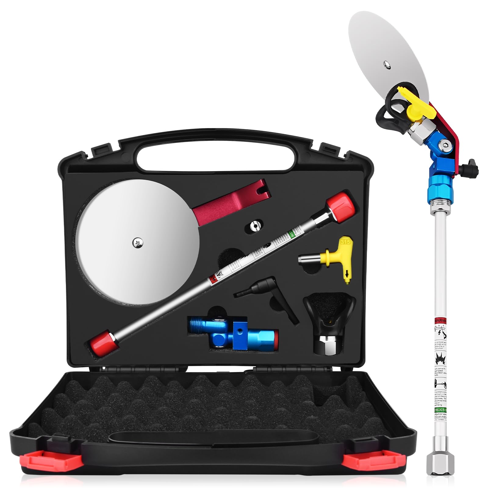 Airless Spray Gun Paint Edger Guide Edge Spray Tool Paint Accessory Extension Airless Paint Sprayer Nozzle 517 Tip 12 Inch Extension Pole(Comes with a Black Storage Box)