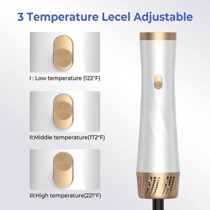 Hair Dryer Brush 5 in 1, Blow Dryer Brush Set with Air Curler Wrap Hair Styler, Negative Ionic Blow Dry Brush, Detachable Hair Tool for Curling, Volumizer,Straightener,Drying