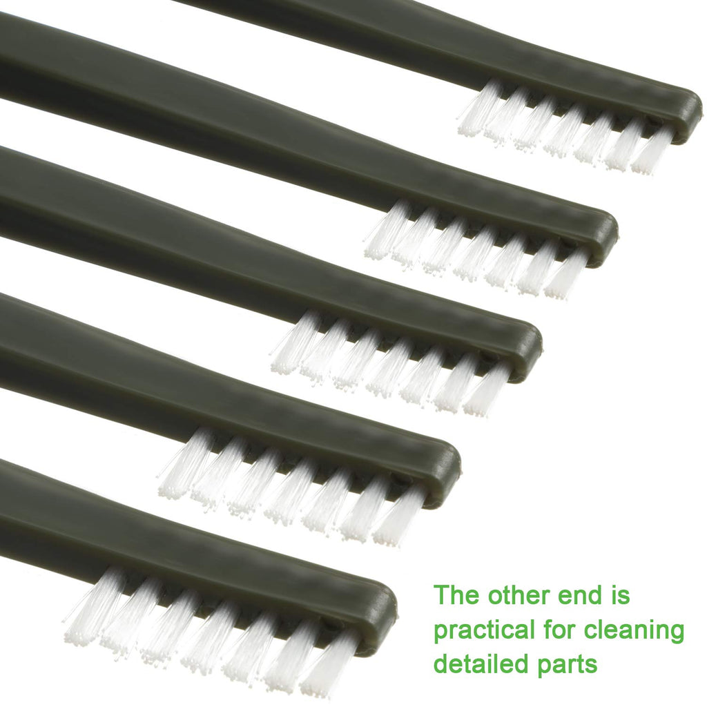 Boao 20 Packs Double-Ended Gun Cleaning Brushes 7 Inch Nylon All Purpose Cleaning Brush with Plastic Handle (White)
