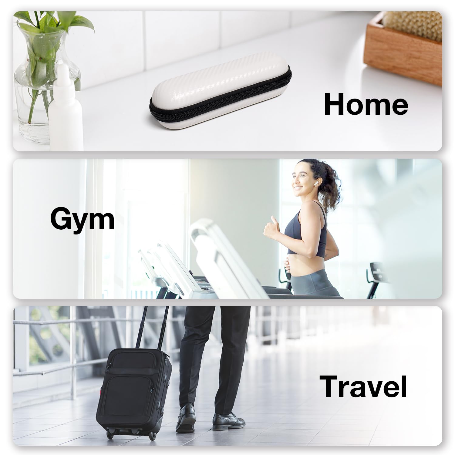 Nincha Compact Travel Trimmer Case for Philips Hybrid Electric Trimmer and Shaver, Face + Body Groomer QP2724/90, QP2834/70, QP1924/70, QP6531/70, QP4631/90, Hard Carrying Case, White
