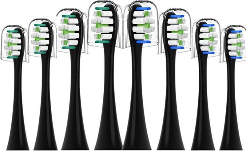 Philips Sonicare Replacement Toothbrush Heads - 8 Pack Soft Bristles for Click-On Electric Toothbrushes | Black