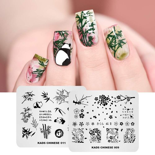 KAD Nail Stamping Plates 8pcs Templates Nail Art Plates Set Chinese Style Series