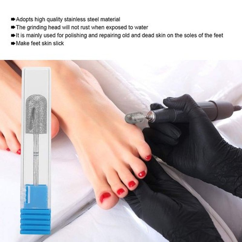 Sonew Pedicure Cone Bit, Stainless Steel Foot Nail Drill Bit Pedicure Foot Calluses Sanding Polishing Head for Cracked Skin Corns Callus Removal, Feet Filing Nails for Manicure