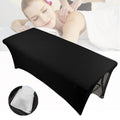 LXIANGN Professional Waterproof Massage Sheets Bed Table Cover with Face Hole,Oilproof Reusable Spa Treatment Sheet for Massage Tables,Machine Washable (Black, 6ft)