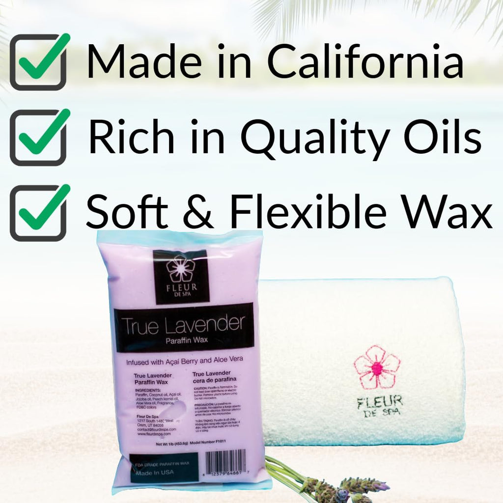 Paraffin Wax Refills 36lb Bulk by FLEUR DE SPA – Made in USA – Infused with Coconut & Jojoba Oils – Professional-Grade, Moisturizing & Soothing for Hands, Feet & Body – Spa & Salon Use