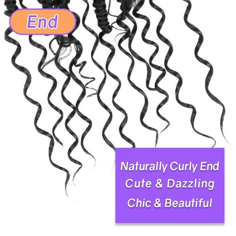 Boho Crochet Passion Twist Hair Pre looped, 12 Inch Goddess Passion Twist Crochet Hair with Curly Ends 8 Packs Natural Black Pre-twisted Bohemian Crochet Braids (8 PCS/88 STRANDS, 1B)