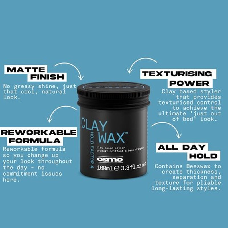 Osmo Firm Hold Clay Wax - Matte Finish for Natural Look & All-Day Hold | 100ml