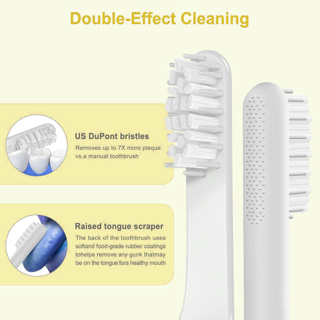 4-Pack White Toothbursh Replacement Head Compatible with Quip Styled Electric Brush Refill Brush Head Soft