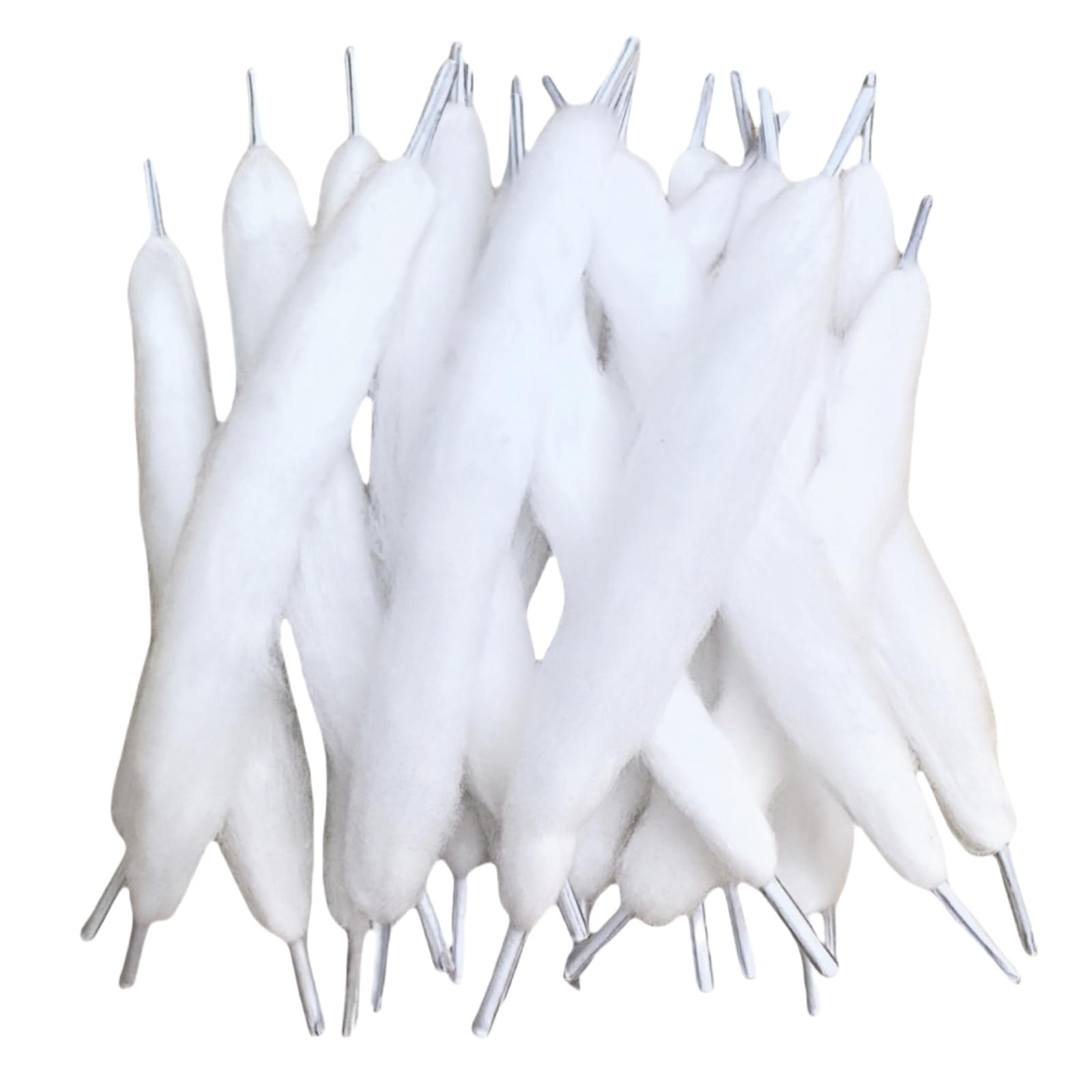 Cotton Bacon 40-Piece Fast-Absorbing Shoelaces - DIY Coil Cord Wick, Quick-Dry Organic Shoelace Cotton Sticks for Crafts & Repair (40, Silver)