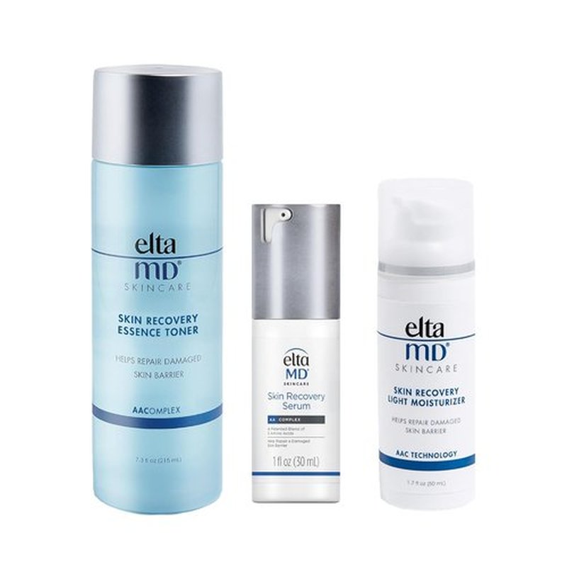EltaMD Skin Recovery System - 3-Piece Facial Care Set with Gentle Toner, Serum & Moisturizer