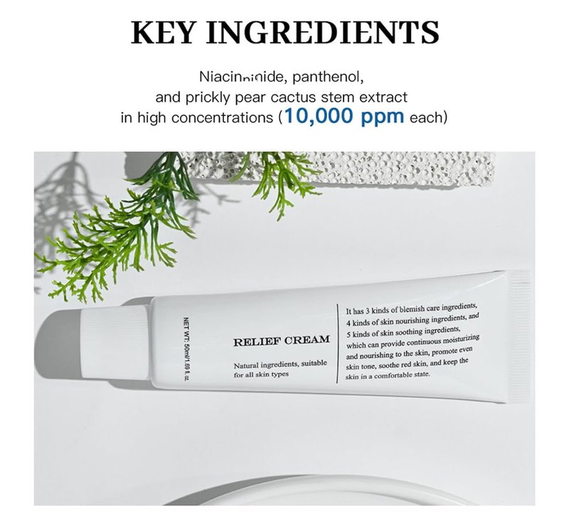 Virularty Relief Cream, Intensive Repair Cream, Soothing Moisturizer Lasting Hydration Facial Moisturizer, Hydration, Korean Skin Care 2 Pes